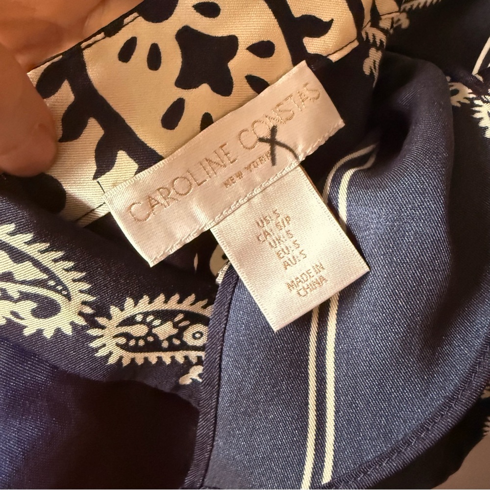 Caroline Constas Navy and Cream Patterned Maxi Dress - Picture 4 of 4